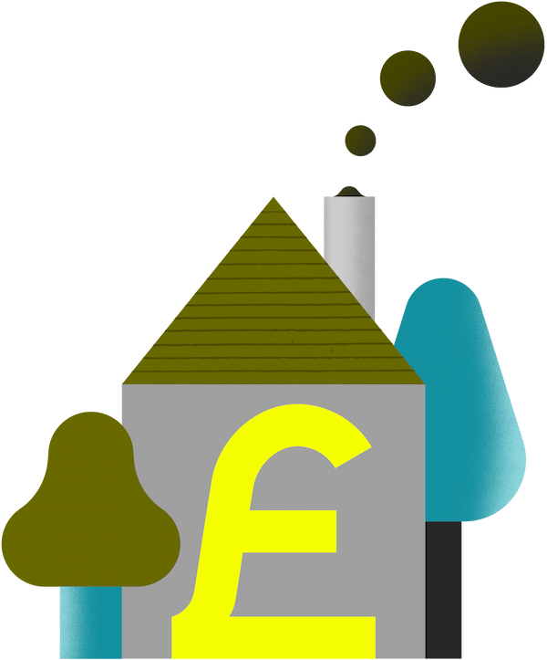 Stow Brothers illustration of money-house